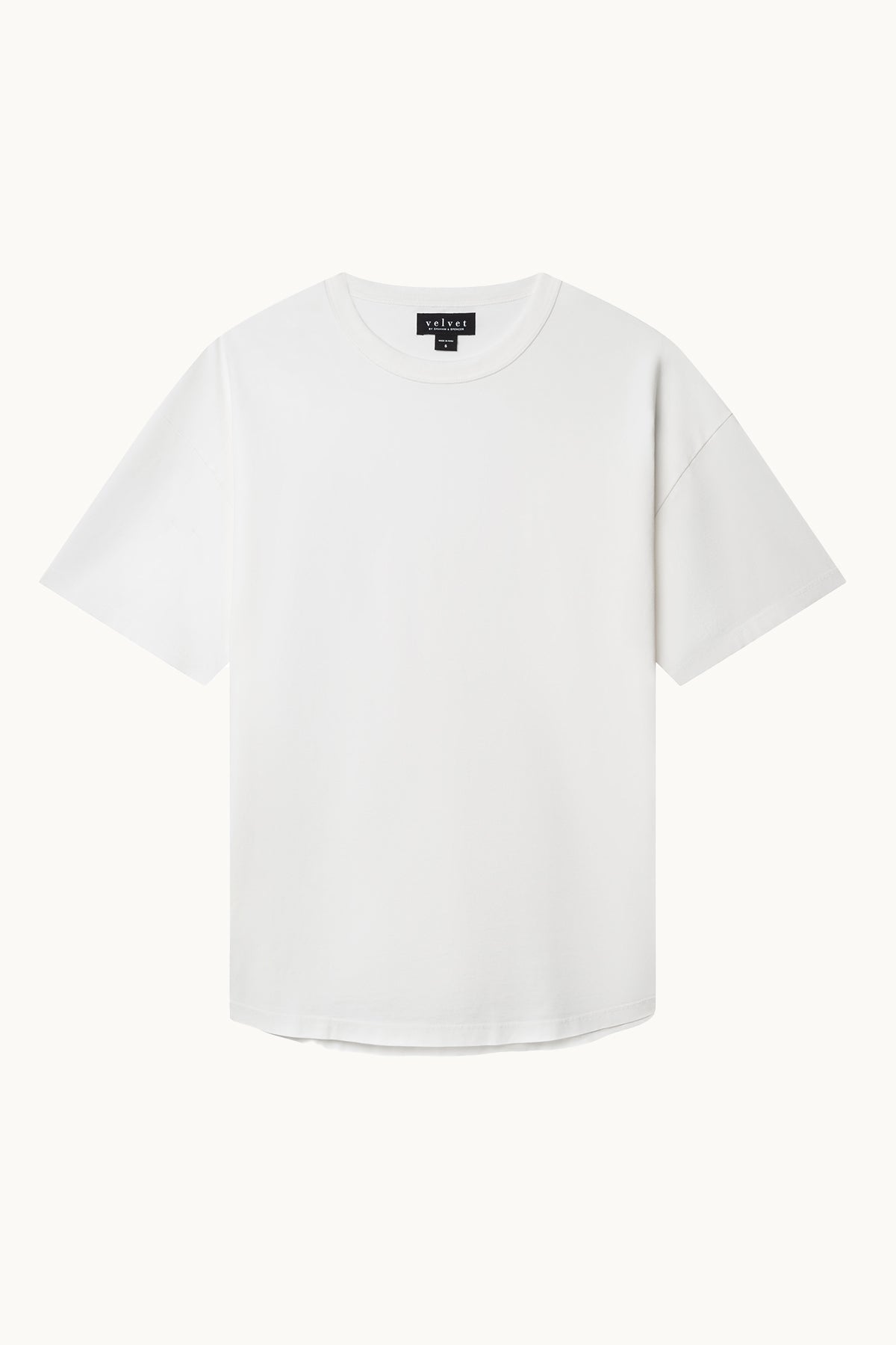 Discover the everyday versatility of the BRYAN TEE by Velvet by Graham & Spencer. This plain white short-sleeve T-shirt is crafted from soft pima cotton jersey and features a relaxed fit for ultimate comfort and style, making it an essential staple for any wardrobe.-38325887664321