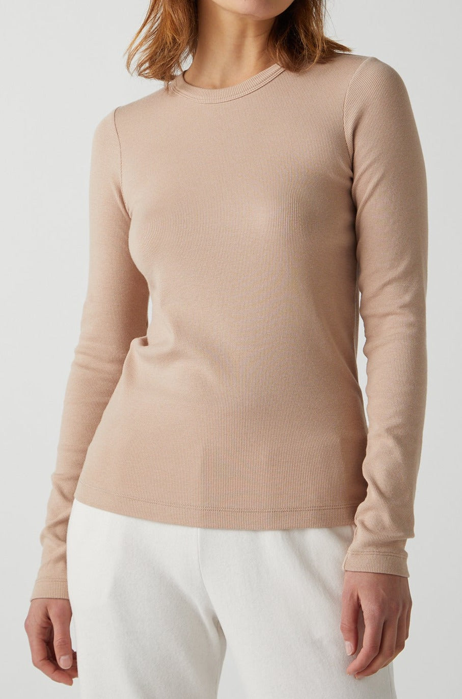   Long Sleeve Camino Tee in nude front 