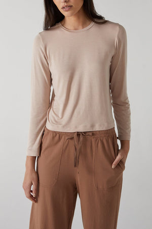 Velvet by Jenny Graham Pacifica Tee in beige.