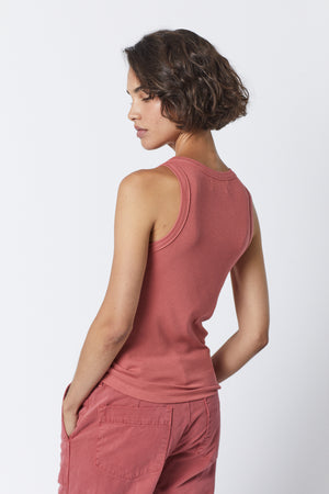 Cruz Tank Top in cedar with Ventura Pant in femme back