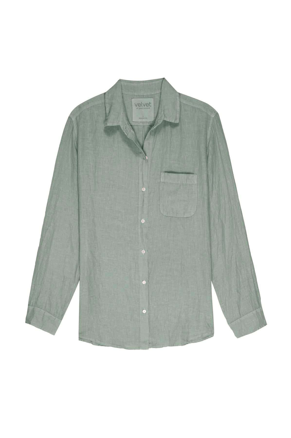   a MULHOLLAND SHIRT by Velvet by Jenny Graham with a button down collar. 