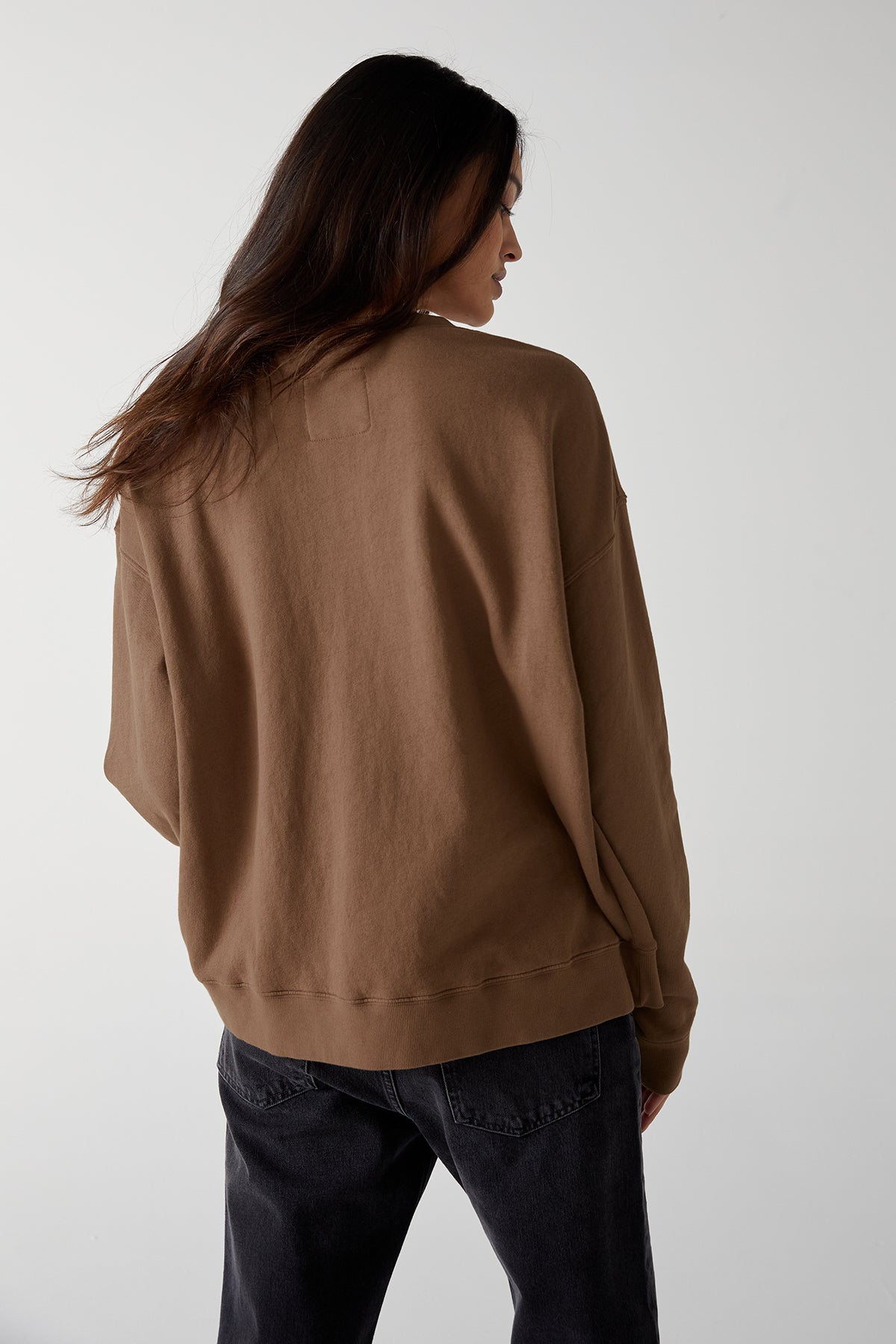 Abbot Sweatshirt in hazelnut organic fleece back-25316002037953