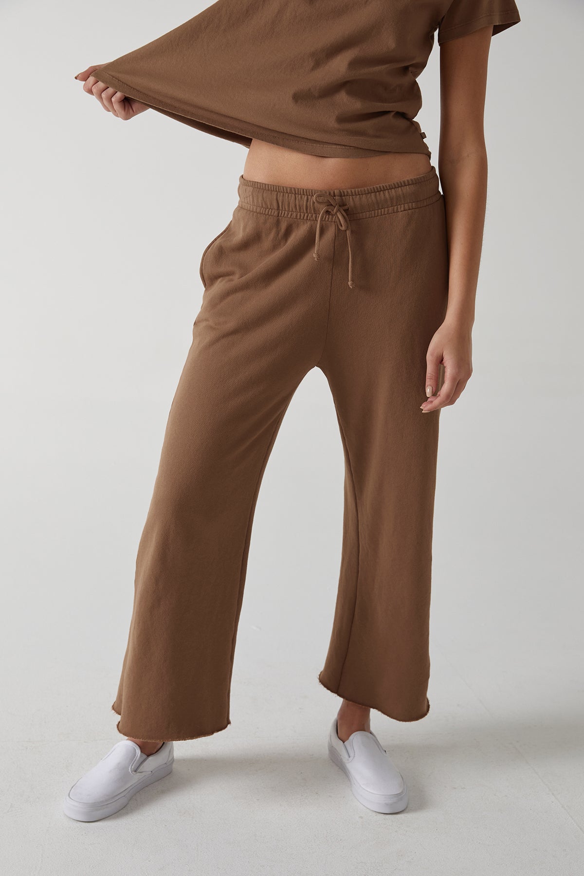   Montecito Sweatpant in hazelnut brown front 