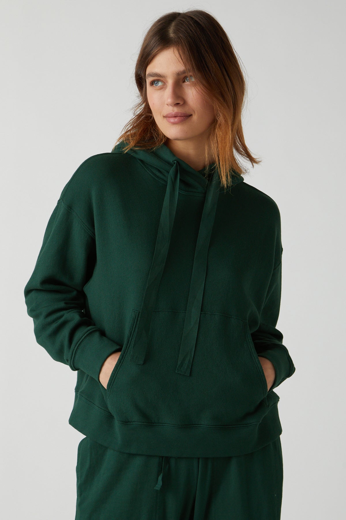   Ojai Hoodie in forest green front 