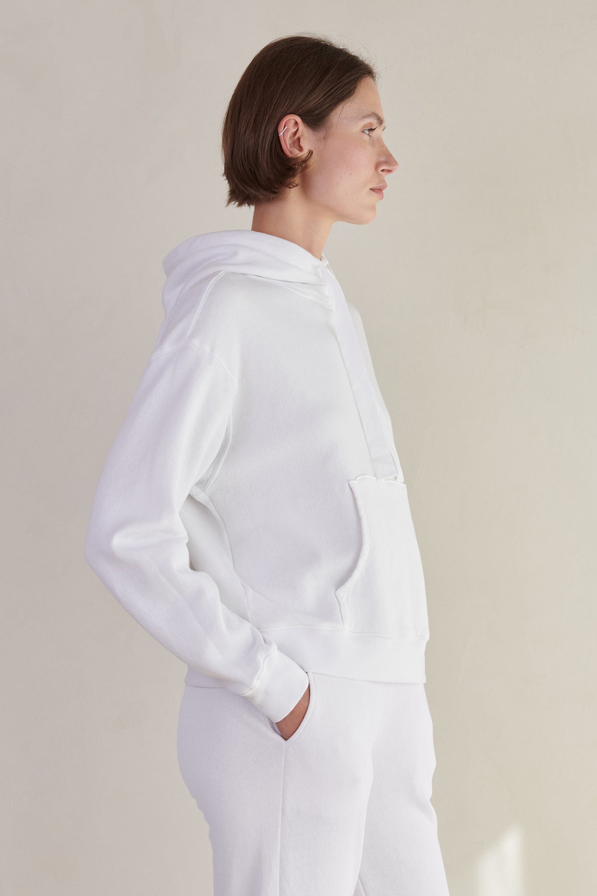   Ojai Hoodie in white side 