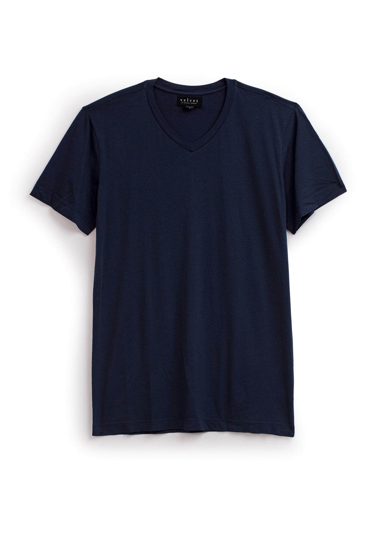   A plain navy blue SAMSEN TEE by Velvet by Graham & Spencer with a flawless fit on a white background. 