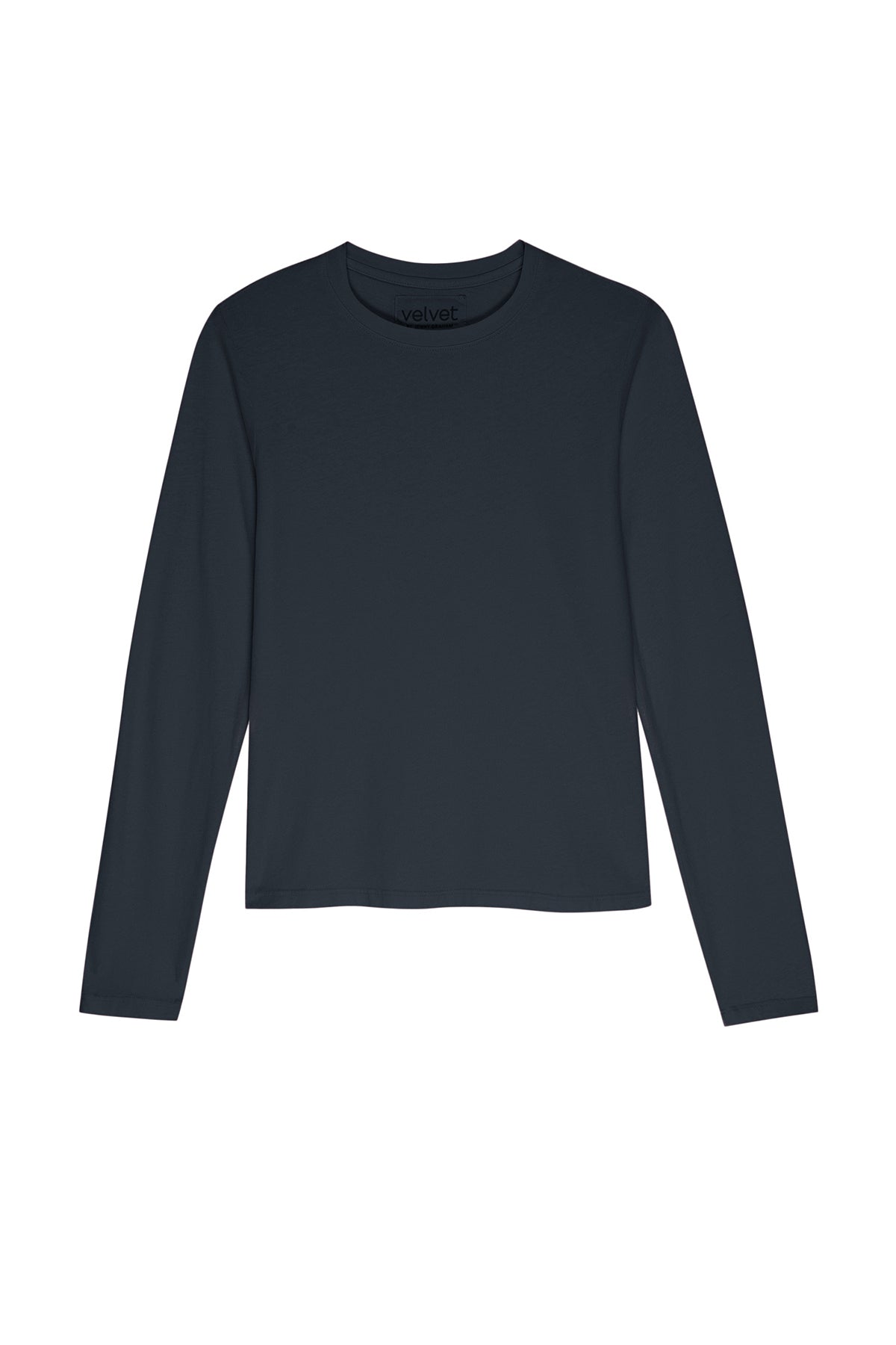   a black long-sleeved cropped VICENTE TEE by Velvet by Jenny Graham. 